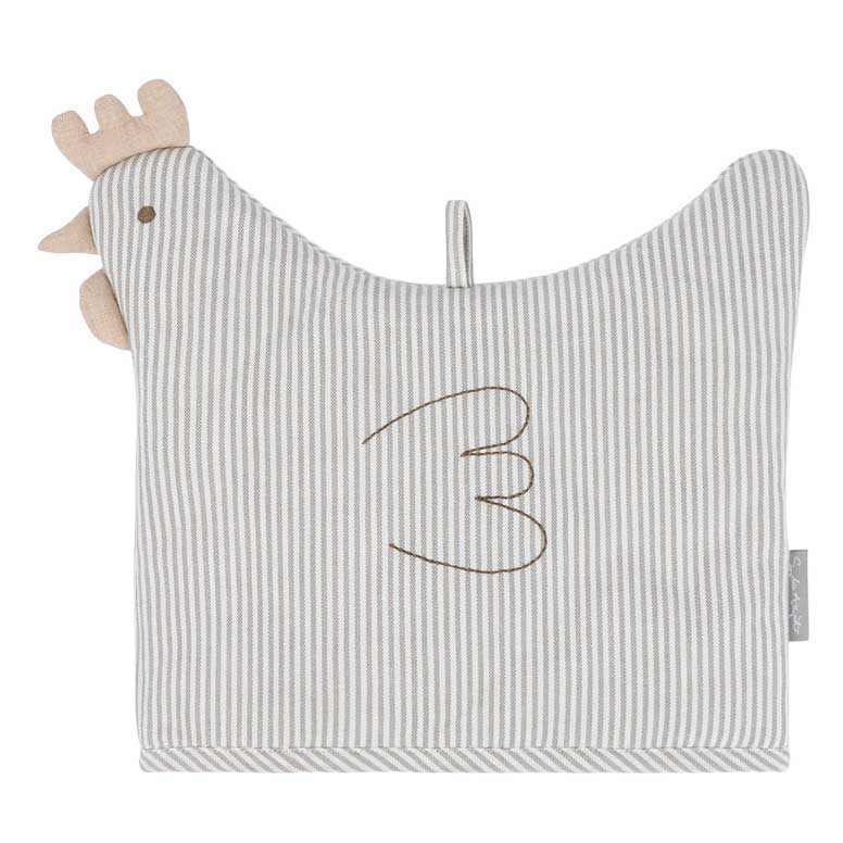 Sophie Allport Tea Cosy - Stamford Stripe Grey - Chicken Shaped